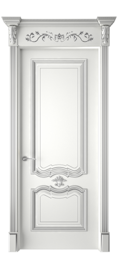 Багет 14 ДГ | Белая эмаль патина серебро