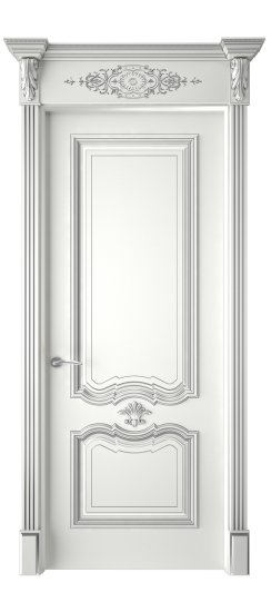 Багет 14 ДГ | Белая эмаль патина серебро