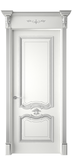 Багет 14 ДГ | Белая эмаль патина серебро