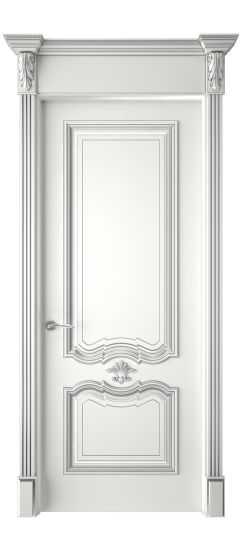 Багет 14 ДГ | Белая эмаль патина серебро