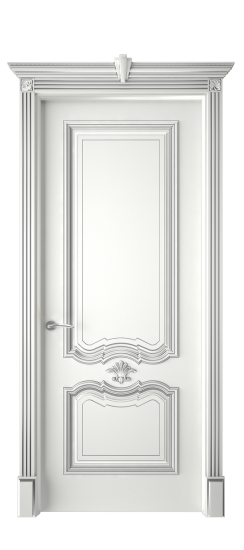 Багет 14 ДГ | Белая эмаль патина серебро