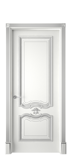 Багет 14 ДГ | Белая эмаль патина серебро