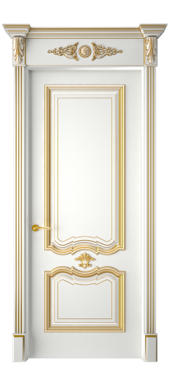 Багет 14 ДГ | Белая эмаль патина золото