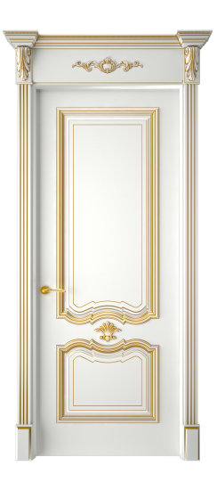 Багет 14 ДГ | Белая эмаль патина золото