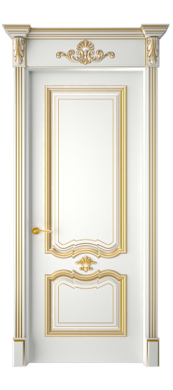 Багет 14 ДГ | Белая эмаль патина золото