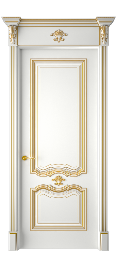 Багет 14 ДГ | Белая эмаль патина золото