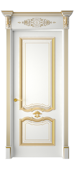 Багет 14 ДГ | Белая эмаль патина золото