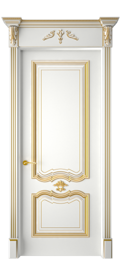 Багет 14 ДГ | Белая эмаль патина золото