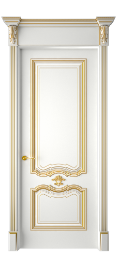 Багет 14 ДГ | Белая эмаль патина золото