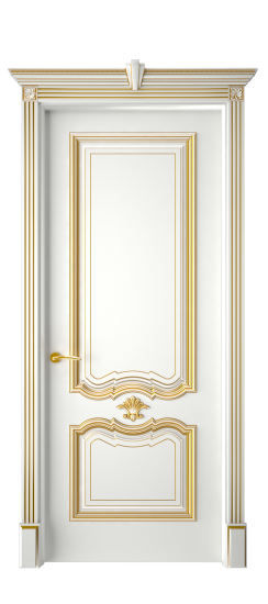 Багет 14 ДГ | Белая эмаль патина золото