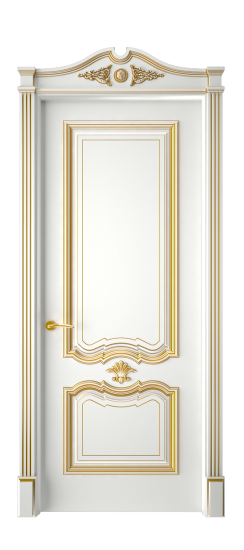 Багет 14 ДГ | Белая эмаль патина золото