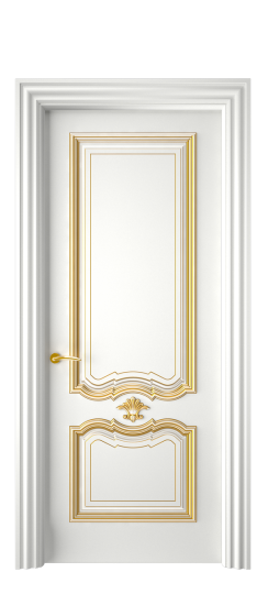 Багет 14 ДГ | Белая эмаль патина золото