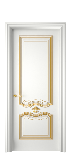 Багет 14 ДГ | Белая эмаль патина золото