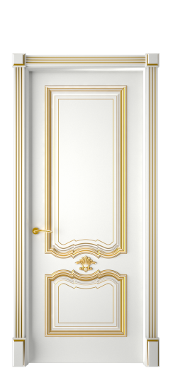 Багет 14 ДГ | Белая эмаль патина золото