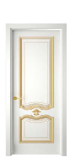 Багет 14 ДГ | Белая эмаль патина золото