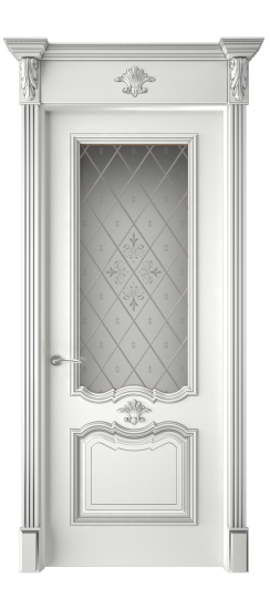 Багет 14 ДО | Белая эмаль патина серебро