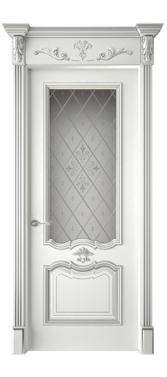 Багет 14 ДО | Белая эмаль патина серебро