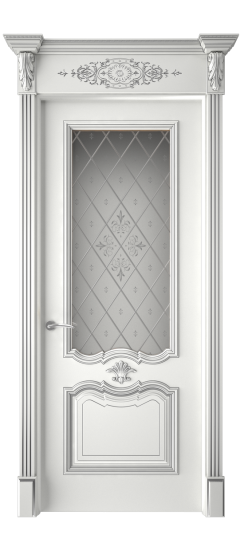 Багет 14 ДО | Белая эмаль патина серебро