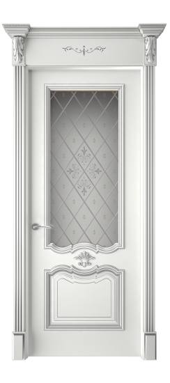 Багет 14 ДО | Белая эмаль патина серебро