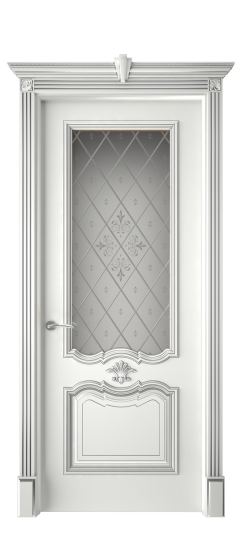 Багет 14 ДО | Белая эмаль патина серебро