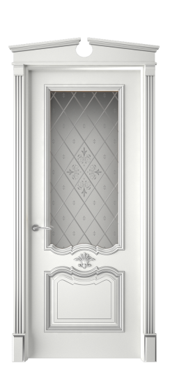 Багет 14 ДО | Белая эмаль патина серебро