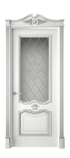 Багет 14 ДО | Белая эмаль патина серебро