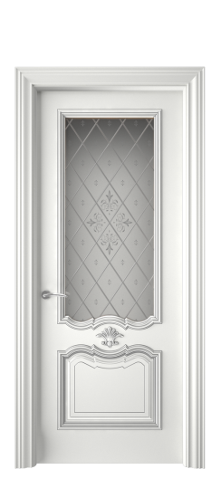 Багет 14 ДО | Белая эмаль патина серебро