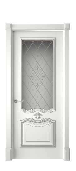 Багет 14 ДО | Белая эмаль патина серебро