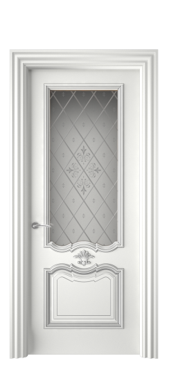 Багет 14 ДО | Белая эмаль патина серебро