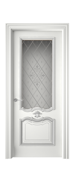 Багет 14 ДО | Белая эмаль патина серебро