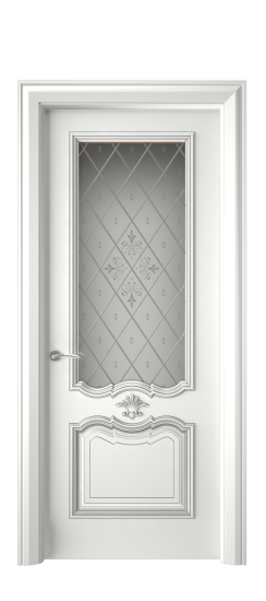 Багет 14 ДО | Белая эмаль патина серебро