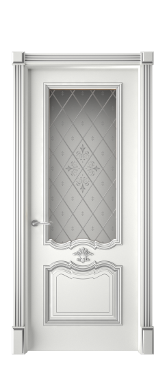 Багет 14 ДО | Белая эмаль патина серебро