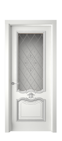 Багет 14 ДО | Белая эмаль патина серебро