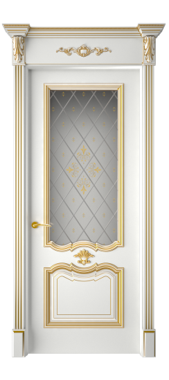 Багет 14 ДО | Белая эмаль патина золото