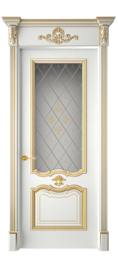 Багет 14 ДО | Белая эмаль патина золото