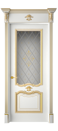 Багет 14 ДО | Белая эмаль патина золото