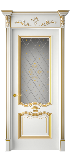 Багет 14 ДО | Белая эмаль патина золото