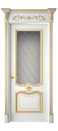 Багет 14 ДО | Белая эмаль патина золото