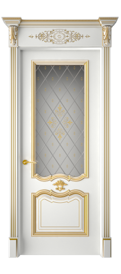 Багет 14 ДО | Белая эмаль патина золото