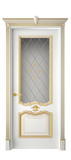 Багет 14 ДО | Белая эмаль патина золото