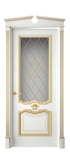 Багет 14 ДО | Белая эмаль патина золото