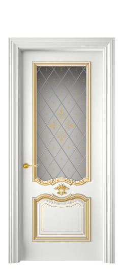 Багет 14 ДО | Белая эмаль патина золото