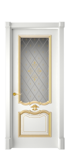 Багет 14 ДО | Белая эмаль патина золото