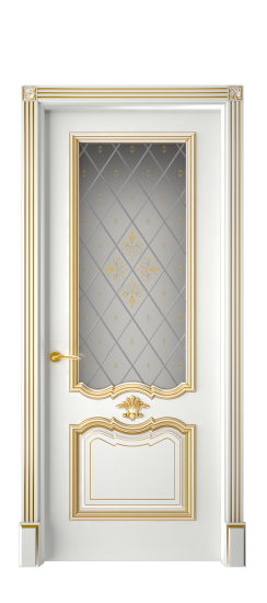 Багет 14 ДО | Белая эмаль патина золото