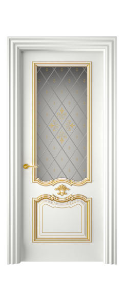 Багет 14 ДО | Белая эмаль патина золото