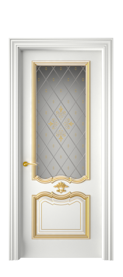 Багет 14 ДО | Белая эмаль патина золото