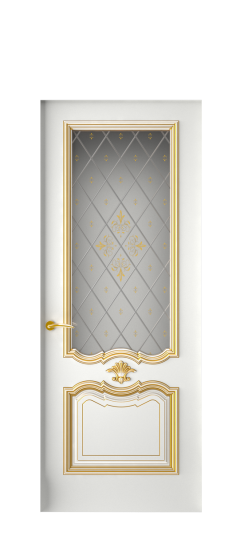 Багет 14 ДО | Белая эмаль патина золото