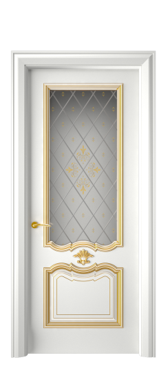 Багет 14 ДО | Белая эмаль патина золото