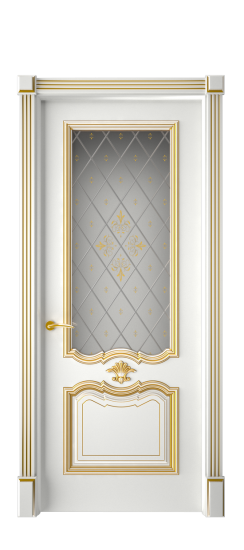 Багет 14 ДО | Белая эмаль патина золото