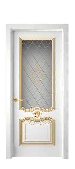 Багет 14 ДО | Белая эмаль патина золото